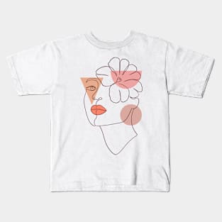 Collage with woman face and geometric shapes Kids T-Shirt